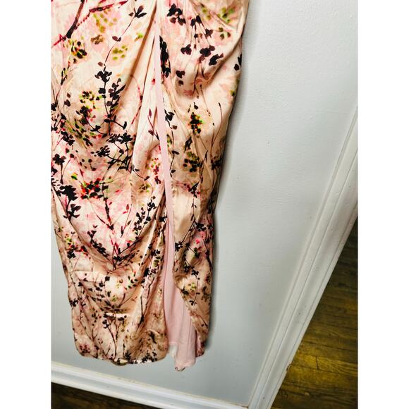 KATIE MAY Pink Floral Strapless Sleeveless Come On Home Midi Dress Size 0 - Picture 8 of 15